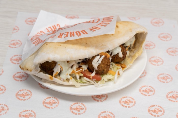 Falafel in homemade pita