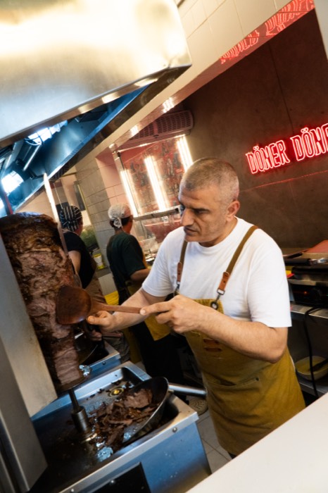 Chef Cengiz Aydogan carving döner